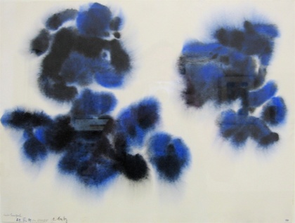 Ohne Titel. Komposition in Blau und Schwarz 1959