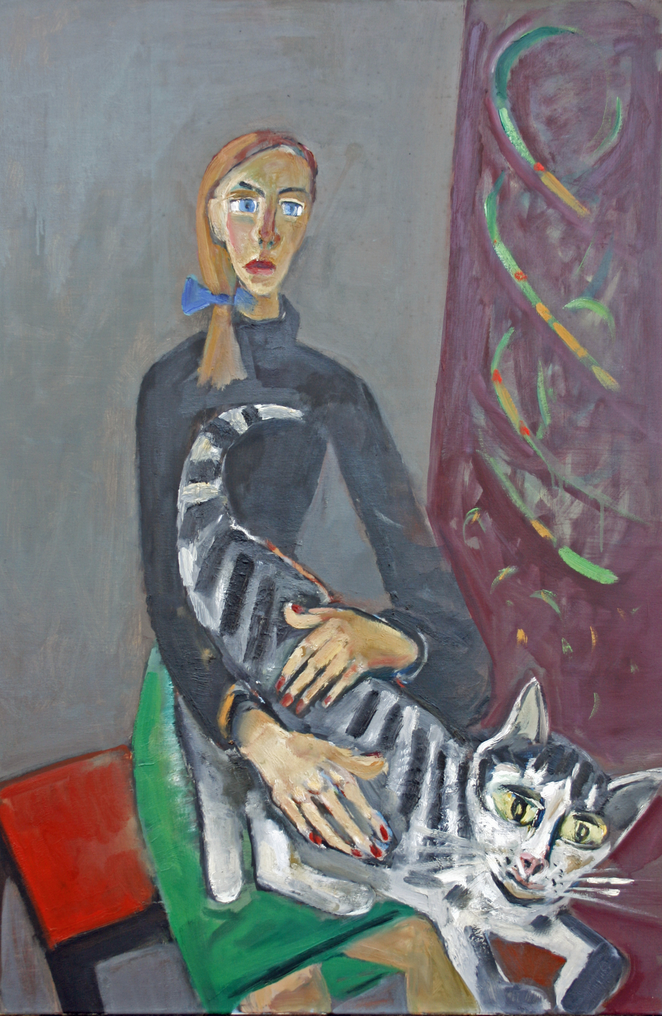 Frau mit Katze