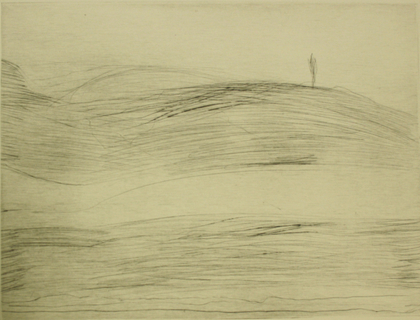 Gerhard Altenbourg: Ohne Titel, (Landschaft mit einem Baum) [WVZ R204 (schwarz)], 1988