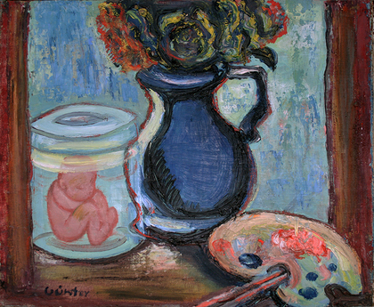 Kurt Günther: Stilleben mit Embryo und Malpalette, 