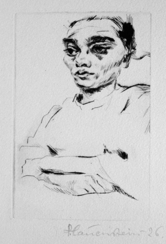 Paula Lauenstein: Frau Mieth, mit verschränkten Armen, 1926