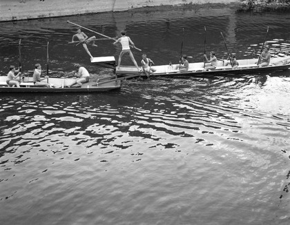 Robert Häusser: Oberrhein, Schifferstechen, 1963