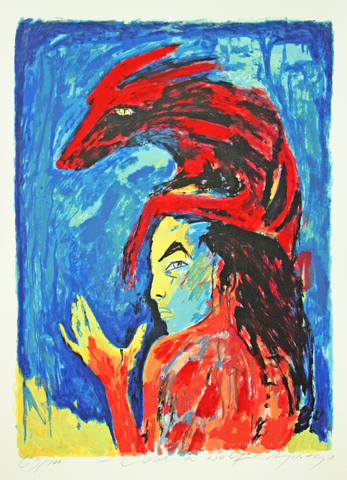 Angela Hampel: Love a wolf, 1991