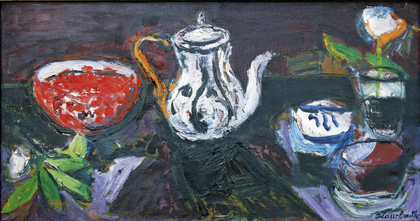 Ernst Hassebrauk: Stilleben mit Zinnkanne, 1956