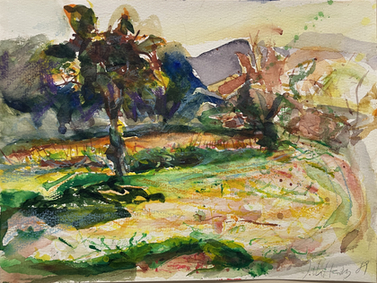 Johannes Heisig: Herbstliches Feld, 1989