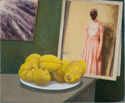 Doris Ziegler: Stillleben mit Quitten IV - Hommage à M. Borremans, 2020