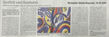 Die Rheinpfalz - Sigrid Feeser: Qualität und Handwerk, 23.05.25