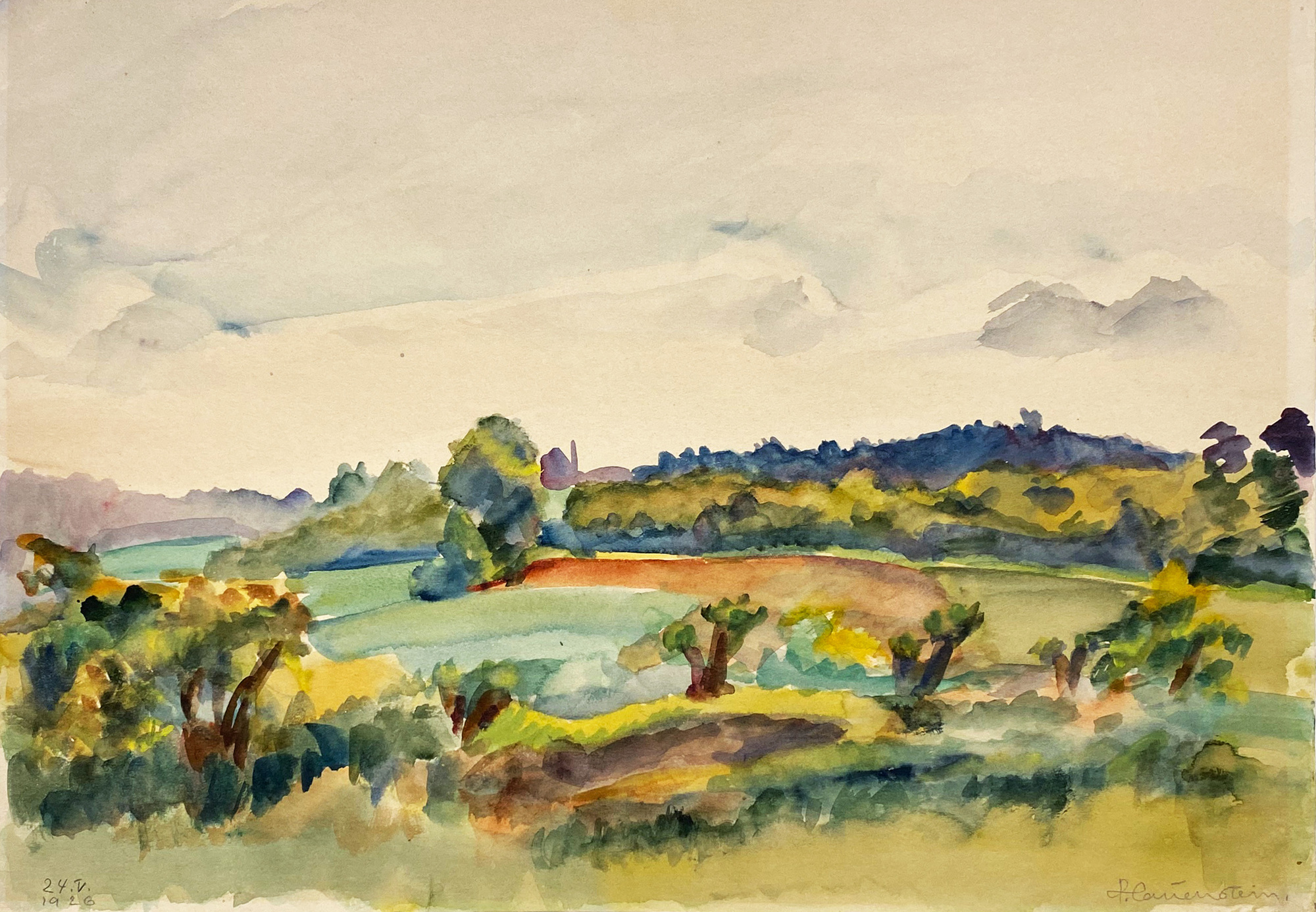 Sommerliche Landschaft (Blick nach dem Saritscher Berg)