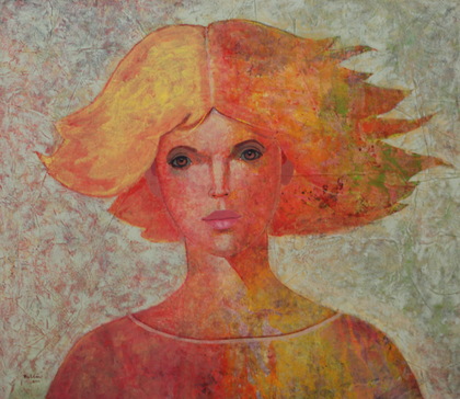 Heinz Rabbow: Junge Frau mit wehendem Haar, 2025