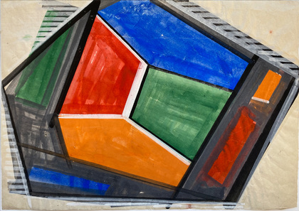 Hermann Glöckner: o.T. (farbiger Kristall), 1956