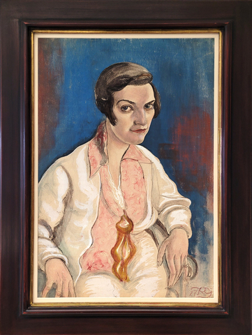 Kurt Günther: Porträt einer jungen Frau im Armlehnstuhl, 1927