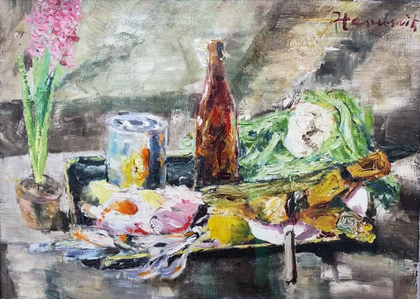 Ernst Hassebrauk: Abendbrot auf Tablett, 