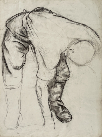 Carl Lohse: Studie eines Erntearbeiters, Um 1950