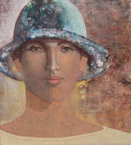 Heinz Rabbow: Frau mit blauem Hut, 2025