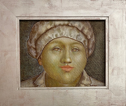 Heinz Rabbow: Frau mit Ballonmütze, 1986