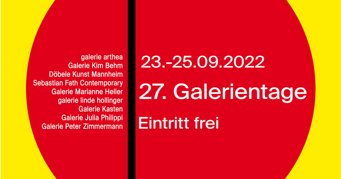 27. Gallery Days at Mannheim Kunstverein